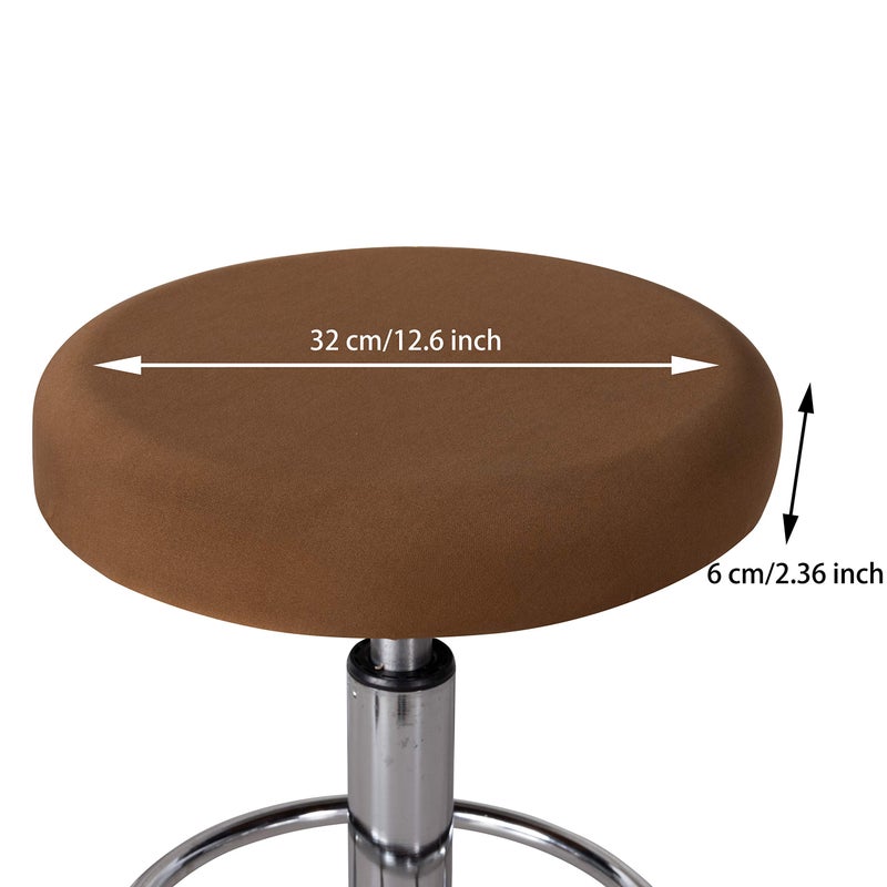 LUSHVIDA Round Bar Stool Covers - Super Soft and Washable Elastic Stool Cushion Slipcover for Dia.12-14" Chair, Set of 2 - Image 2